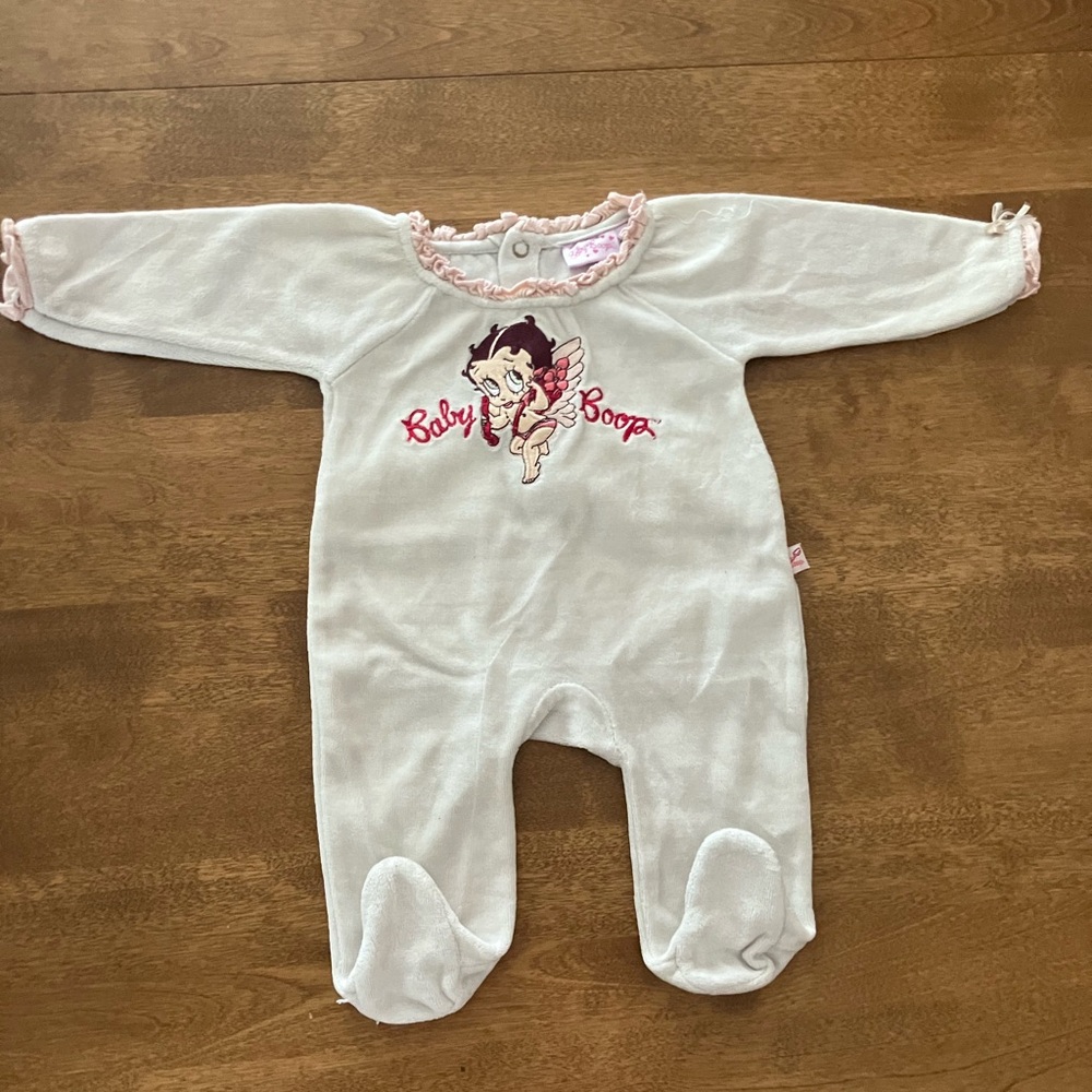 Vintage Baby Betty Boop Angel Velour onesie